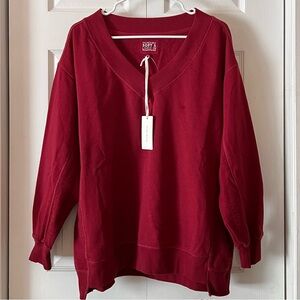 Incredibly Soft & Lived In Designed by Pink Rose V-Neck Sweatshirt